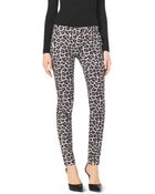 Michael Kors Leopard-Print Skinny Jeans - Lyst