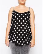 Asos Curve Exclusive Woven Cami Top In Polka Dot - Lyst