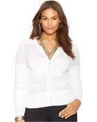 Lauren by Ralph Lauren Plus Size Pointelle-Knit Cardigan - Lyst