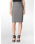 Calvin Klein Tweed Pencil Suit Skirt - Lyst