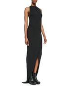 Rick Owens Lilies Heavy Jersey Draped Fauxwrap Gown - Lyst