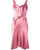 Jil Sander Draped Tie-Neckline Dress - Lyst