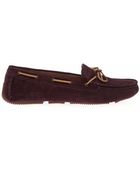 Bottega Veneta Intrecciato Suede Driving Shoes - Lyst