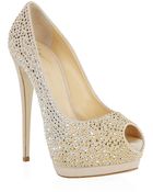 Giuseppe Zanotti Sharon Embellished Peep-Toe Pumps - Lyst