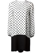 Victoria, Victoria Beckham Textured Polka Dot Dress - Lyst