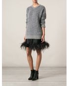 Lanvin Feathered Skirt - Lyst