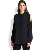 DKNY Silk Cold-Shoulder Blouse - Lyst