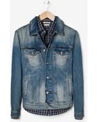 Mango Vintage Wash Denim Jacket - Lyst
