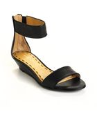 Nine West Vilta Leather Wedge Sandals - Lyst