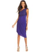 Js Boutique Oneshoulder Lace Dress - Lyst