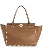 Valentino Medium Rockstud Trapeze Tote - Lyst