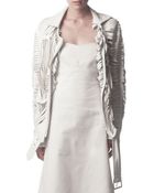 Acne Studios Slit Leather Jacket - Lyst