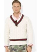 Ralph Lauren Polo Cableknit Cricket Sweater - Lyst
