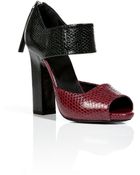 Pierre Hardy Snakeskin Block Heel Sandal - Lyst