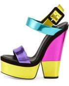 Giuseppe Zanotti Metallic Leather High-Heel Sandal - Lyst
