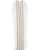 Oscar de la Renta Embroidered Silk Kaftan - Lyst