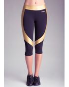 Bebe Iridescent Inset Capris - Lyst