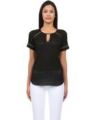 Rebecca Taylor Short Sleeve Geo Top - Lyst