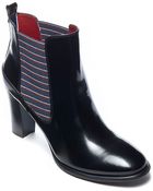 Tommy Hilfiger Polished Leather Bootie - Lyst