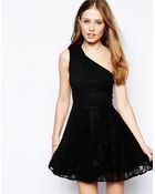 Ax Paris One Shoulder Lace Dress - Lyst