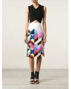 Preen By Thornton Bregazzi Tile Print Pencil Skirt - Lyst