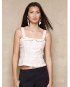 Ralph Lauren Blue Label Plaid Cotton Top - Lyst