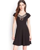 Forever 21 Cap Sleeve Crochet Dress - Lyst