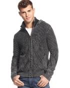 Guess Dawson Mix-Stitch Hooded Sweater - Lyst