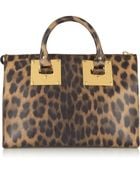 Sophie Hulme Leopard-Print Leather Tote - Lyst