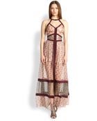 Tamara Mellon Silk Mixed-Print Maxi Dress - Lyst