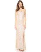 Reem Acra Embroidered Scoop Neck Gown - Lyst