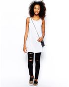 Monki Zip Detail Tank Top - Lyst