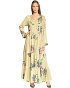 Yvonne S Cotton Poplin Floral Long Dress - Lyst