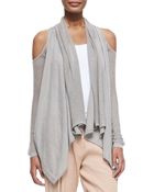 Donna Karan New York Cashmere Cold-Shoulder Cardigan - Lyst