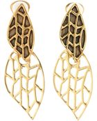 Oscar de la Renta Leaf Earring - Lyst