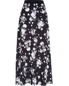 River Island Black Floral Print Maxi Skirt - Lyst