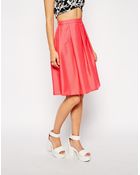 Asos Midi Skirt In Textured Scuba - Lyst