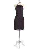 Eliza J Metallic Necklace Dress - Lyst