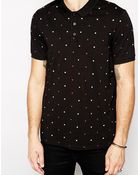 Asos Polo Shirt With Polka Dot Print - Lyst