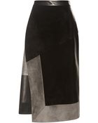 Derek Lam Suede Patchwork Wrap Skirt - Lyst