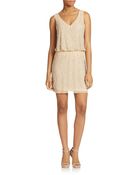 Xscape Shadow Striped V Neck Dress - Lyst