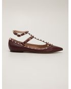 Valentino Rockstud Ballerinas - Lyst