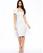 Asos Pencil Dress With Square Neck - Lyst