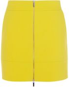 Karen Millen Zip Front Cotton Skirt - Lyst
