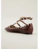 Valentino Rockstud Ballerinas - Lyst