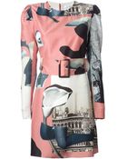 Carven 'Daba' Belted Shift Dress - Lyst