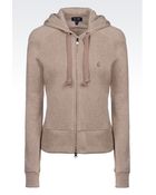 Armani Jeans Full Zip Hooded Sweatshirt with Melange Effect - Lyst