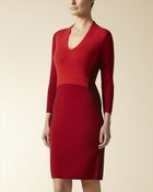 Jaeger Wool Colour Block Dress - Lyst