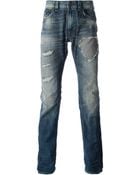 Diesel Distressed Slim Fit Jeans - Lyst