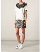 Sea Lace Insert Short Sleeve Sweatshirt - Lyst